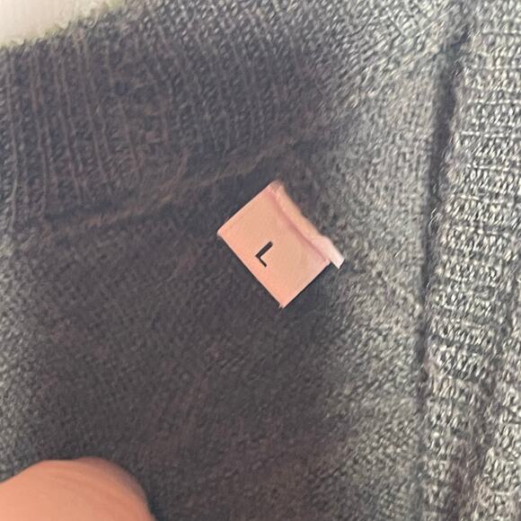 NN07 No nationality New Barca Merino Sweater green Italian yarn crewneck sz L - Picture 5 of 6